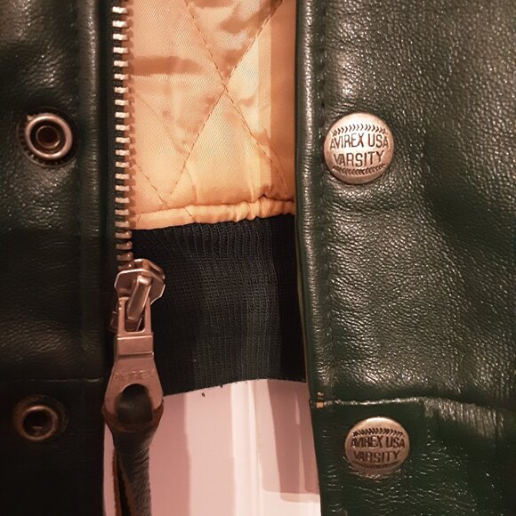 VINTAGE AVIREX VARSITY LEATHER JACKET - Picture 17 of 17